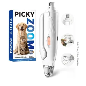 2-in-1 Dog & Cat Nail Clippers and Grinder with Light – Upgraded Safety Guard to Avoid Overcutting, Sharp Blade, Painless Quiet Pet Nail Claw Trimmers, Professional Grooming Tool for Large Small Pets