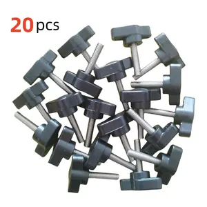 M4 M5 M6 Z-shaped Plastic Handle Knob, 20pcs Stainless Steel Screw, Hand Screw Adjustment Bolt, Suitable for Various Equipment, Machine, Instrument