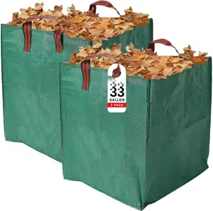 Heavy Duty  Leaf Bags, 33-Gallon (Pack of 2)  Yard  Bags with Reinforced Carry Handles, Foldable & Portable for Lawn, Garden, Camping, and Debris Collection
