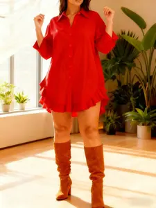 Women's Elegant Casual Ruffle Long Sleeve Shirt Blouse, Spring & Fall Wear, Perfect for Daily Use, Stylish and Comfortable