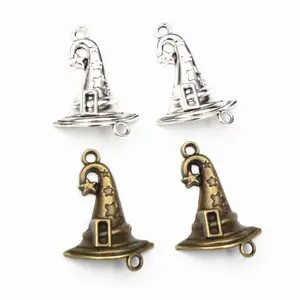36x28mm 5pcs Antique Bronze Silver Plated Magic Hat Handmade Charms Pendant:DIY for bracelet necklace