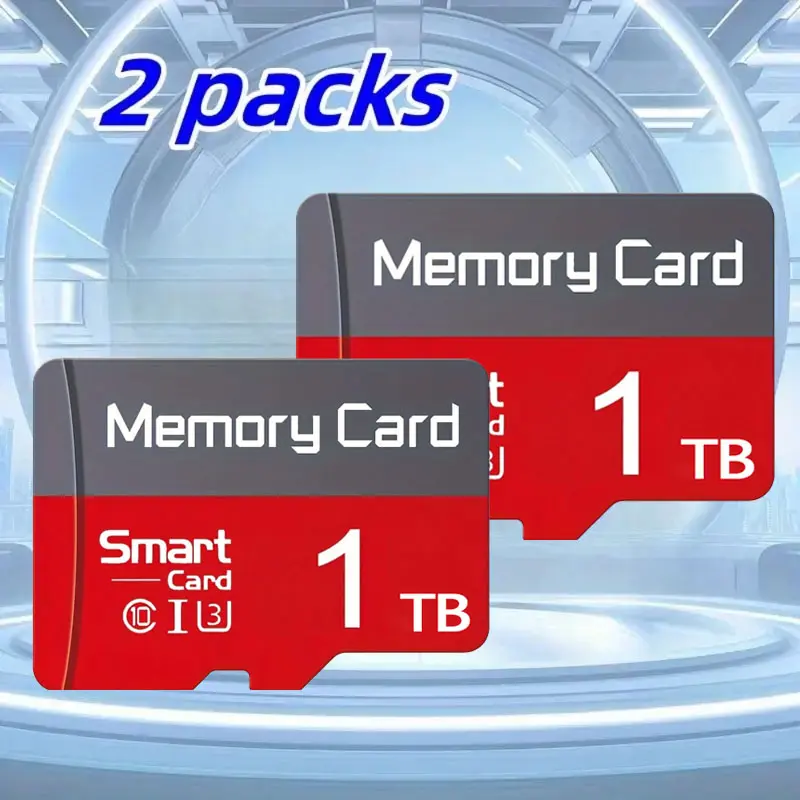 2 PCS sd card with adapter for mobile phones, durable micro tf sd cards for surveillance cameras, 1TB micro sd card for car audio, sd memory card & Microsdxc Card for dash cams and PC