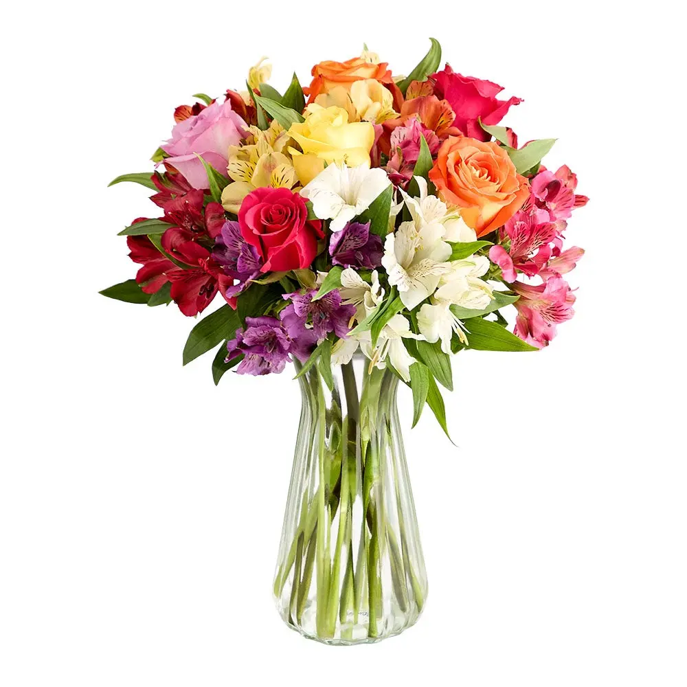 1800 Flowers- Assorted Roses & Peruvian Lilies Single Bouquet Only 1800 Flowers- Assorted Roses & Peruvian Lilies Single Bouquet Only