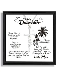 1 piece elegant letter cross necklace gift box suitable for Mother's Day to daughter with blessing card and box