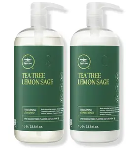 Paul Mitchell Tea Tree Lemon Sage Shampoo and Conditioner 33.8 Oz Liter Duo Haircare Frizz