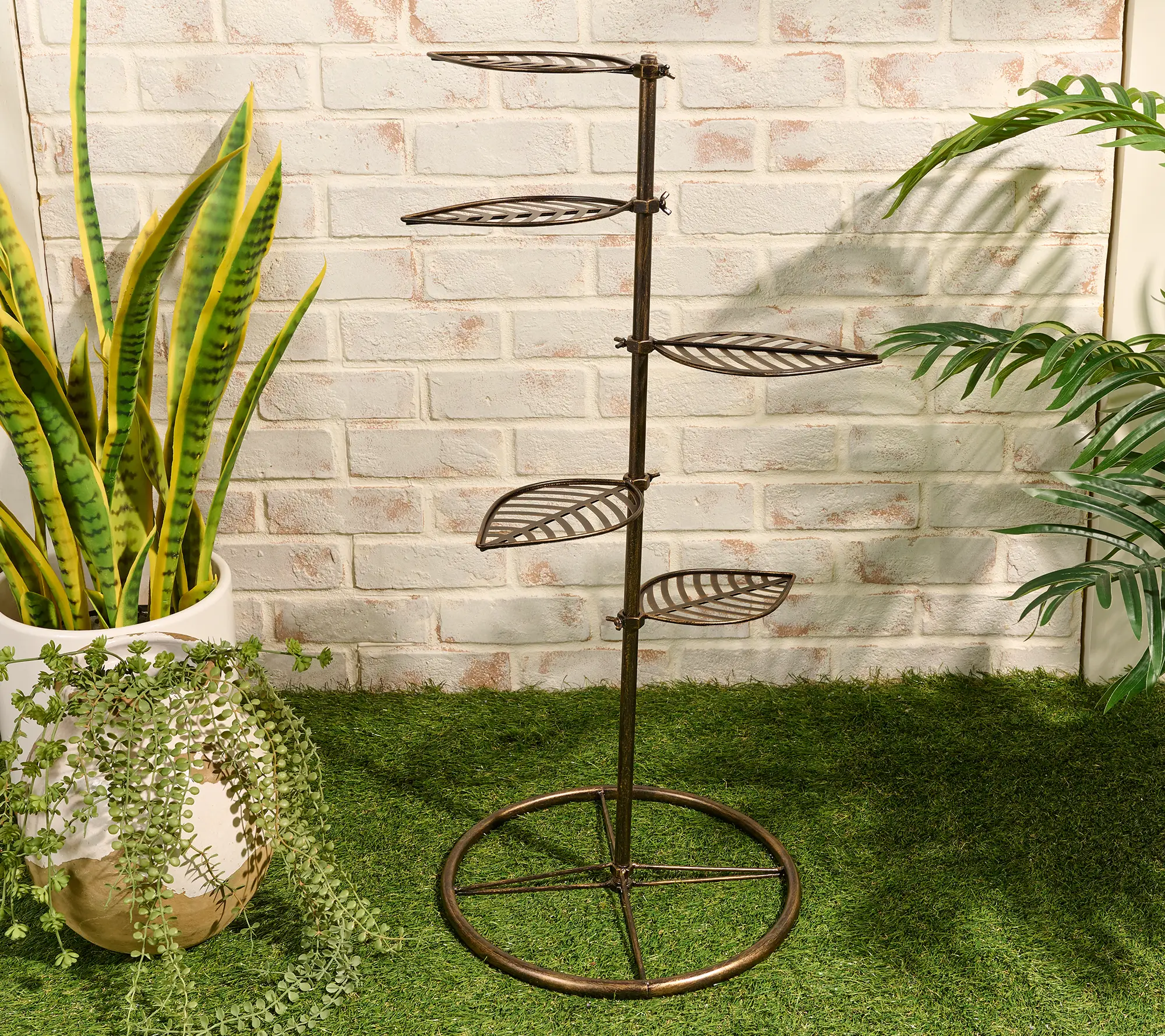 Garden Reflections Multi-tier Metal Plant Stand Decorative Outdoor Patio Modern