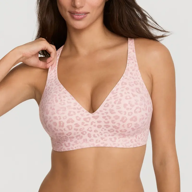 Women's Seamless Wireless Bra Full Coverage Push Up No Underwire Tshirt Comfortable Everyday Plus Size Friendly Jelly
