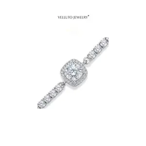 Platinum-Plated Moissanite Bracelet, 2.0 Carat Total Weight – Double Refractive Properties, Modern Fashion, Sparkles Like a Diamond