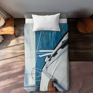 360 Stand Twin Size Extra Long Duvet Cover - Breathable Fabric, Maritime Charm, Tranquil Blue Sea Sail Theme, Ideal for Bedroom Makeovers, Extra-Long Duvet Covers