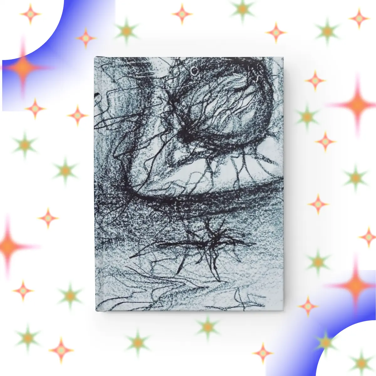 Journal Diary Charcoal Abstract Drawing, Sketchbook Unlined Art DIY Scratchbook
