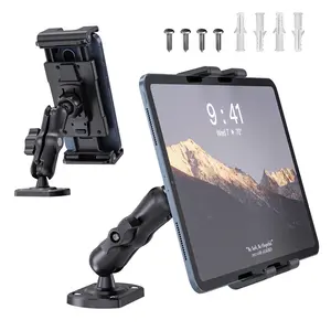 OHLPRO Heavy Duty Drill Base Tablet Holder Car Mount Dashboard, 360° Adjustable for 5-13" iPad Pro/Air/Mini/Samsung Galaxy Tab, for Car Truck Wall Desk Commercial Vehicle, Rotatable Stand