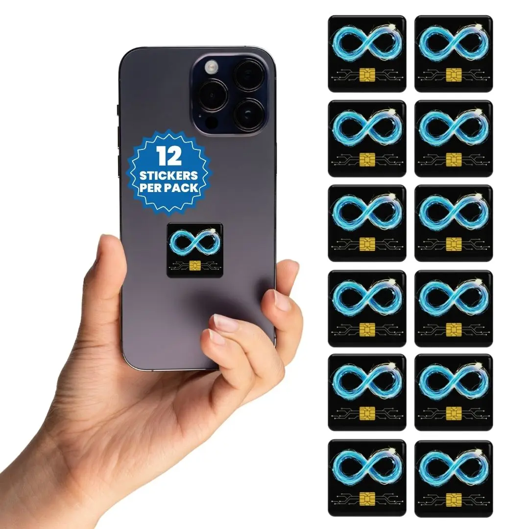 Optimal Prime EMF Protection Stickers - Neutralizers for Phones, Tablets, Laptops, Computers, WiFi, and Other Electronics  - 12 Pack