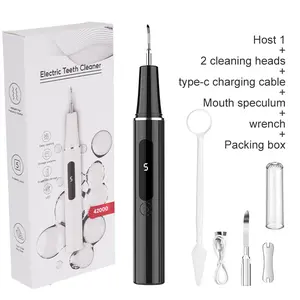 Plaque/tartar remover, electric dental cleaner, tartar remover with LED light, rechargeable dental cleaning kit, replaceable brush heads, oral care, gentle on gums