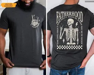 Retro Fatherhood Father's Day Shirt, Skeleton Daddy New Dad T-Shirt, Tee Gift for Husband, Cool Dad Club , Global Trending Outfits