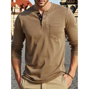 Men's Long Sleeve Pique Polo Shirt, Polyester Fabric, Elastic Cotton Design, Quick-Dry Comfortable Fit, Casual Fashion Top