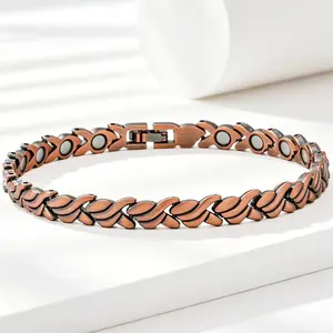 Women's Unique X‑Shape Fishtail Link Bracelet, Retro Polished Wrist Jewelry, Elegant Adjustable Statement Accessory, Fashion Gift for Her