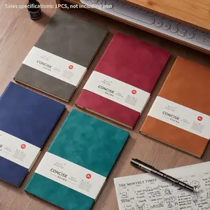 A5 Vintage Notebook, Faux Leather Cover, Lined Pages, 5 Colors Available, Travel Business Office Student Diary Journal