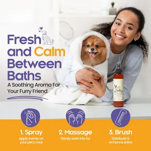 Dog Perfume Spray Long Lasting Chamomile & Lavender 8 Fl Oz, Dog Cologne Spray Long Lasting for Groomers, Calming Deodorizer Perfume for Dogs, Pet Puppy Deodorizing Fragrance by Gerrard Larriett