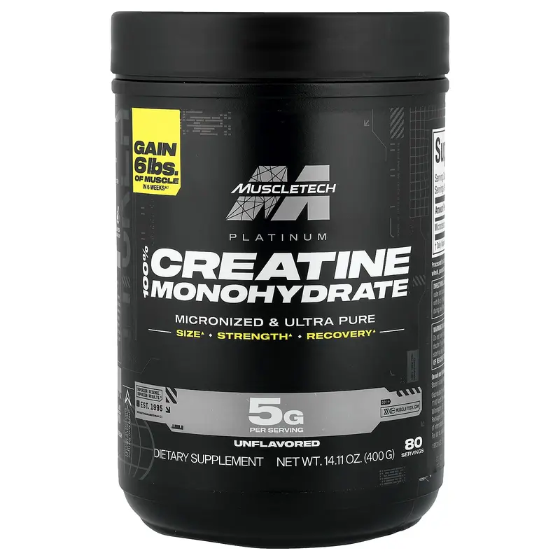MuscleTech Platinum 100% Creatine Monohydrate, Unflavored, 14.11 oz (400 g)