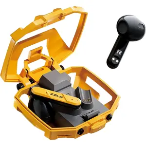 Transformers TF-T32 Wireless Bluetooth Earbuds - Zinc Alloy Case, Low-Latency Gaming & Music Modes, 13mm Loudspeaker, USB-C Fast Charging, Deep Bass Sound Long Battery 24H Playtime (Bumblebee Yellow)