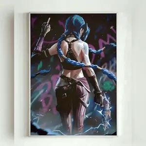 Arcane Jinx Poster Arcane Jinx Wall Art Series League Of Legends Poster Video Game Lol Essential Posters (No Frame)
