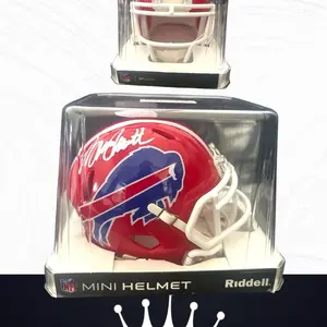 Bruce Smith Autographed Mini Helmet-Riddell-Authentic