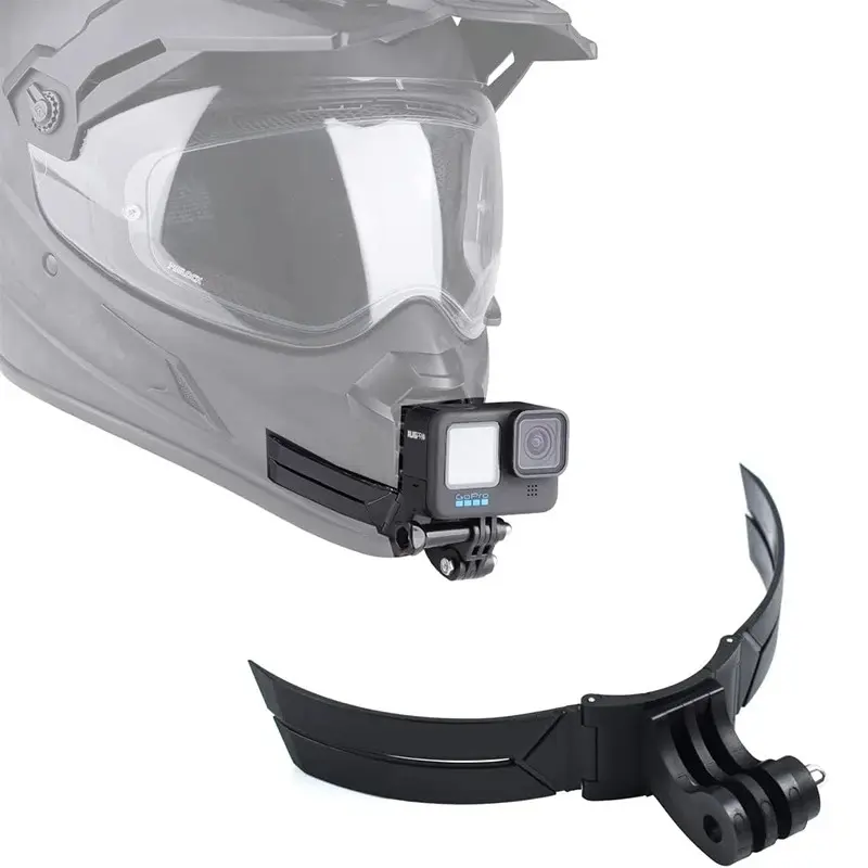 Motorcycle Helmet Chinstand Mount Holder for Adventure Seekers & Bikers, Adhesive ABS Plastic Sports Camera Accessory with Quick Remove & Compact Design, Compatible with DJI Action 5/4 & GoPro 13/12/11/10/9/8, Durable Full Face Recording Tool