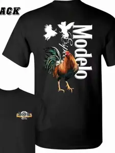 American Style Rooster Print T-Shirt, Summer Loose Short Sleeve, Streetwear Fashion for Men, Casual Wear, Trendy Apparel, Menswear