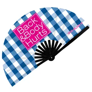 Back And Body Hurts EDM Hand Fan