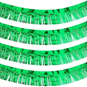 4 Packs 40 Feet Fringe Garland Foil Fringe Garland Metallic Tinsel Foil St. Patrick's Day Hanging Banner for Wedding Birthday Parties Holiday Decorations Graduation