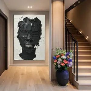 Afrocentric Abstract Face Poster Print, Black Excellence Wall Art, Minimalist African American Decor, Modern Cultural Artwork