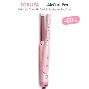 FORLIFA-AirCurl Pro: 0.6-inch Cool Air Curl & Straightening Iron, 5 Temperature Settings & 30-Minute Auto Shut-Off, Curling Iron Hair Styling Tools