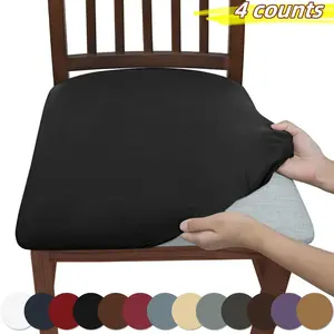 Solid Color Chair Cover, 4 Counts/set Soft Comfortable Chair Slipcover, Chair Protector for Home Dining Room, Vanity Decor Accessories, Stretch Chair Slipcovers, Removable Washable Slipcovers