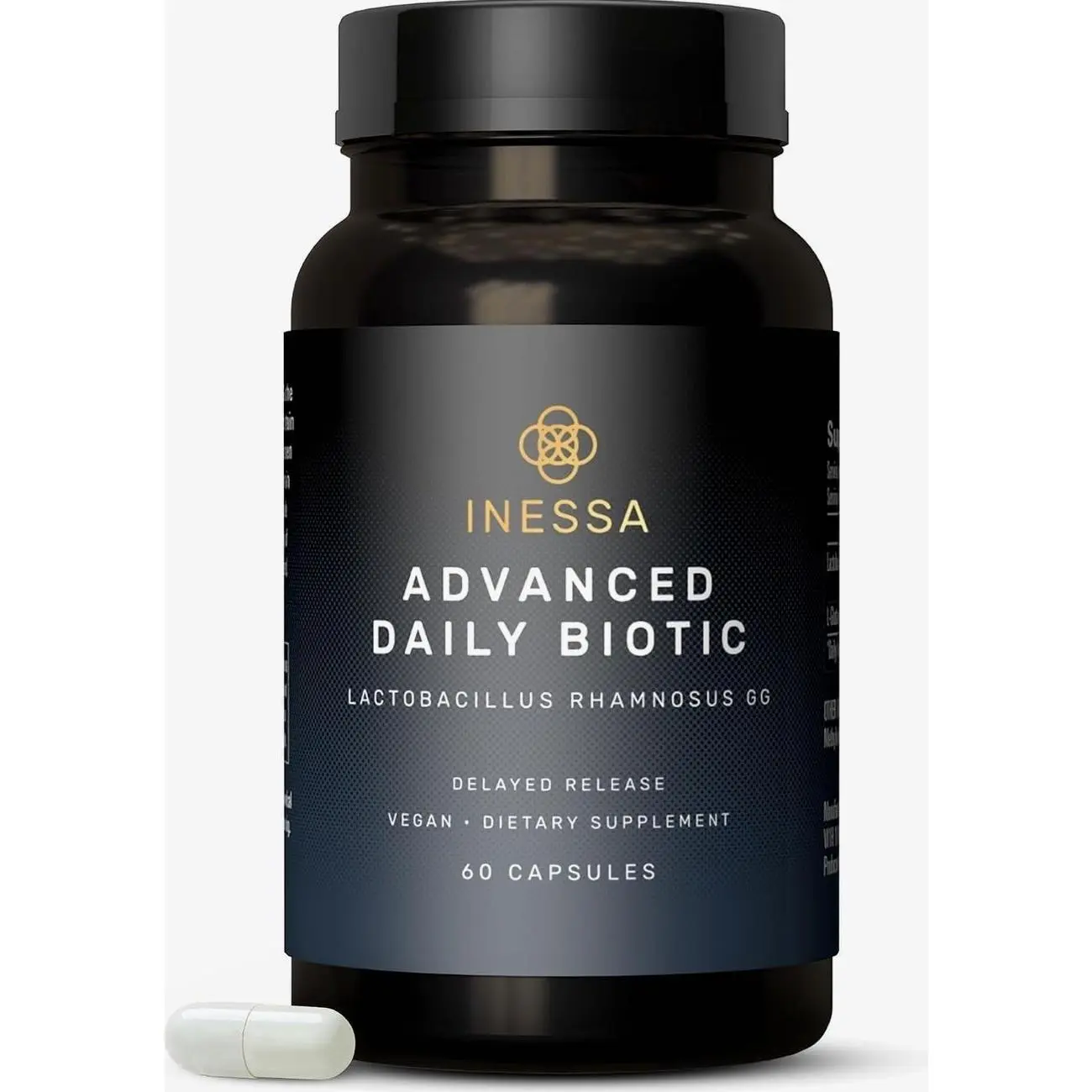 Inessa Daily Biotic - Probiotics for Women Digestive Health with Delayed Release Technology - Advanced Probiotic with 10 Billion CFU - Lactobacillus Rhamnosus Strain 60 Vegan Capsules for Men & Women