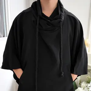 Batwing Jacket Water-Resistant Cape Hoodie with Detachable Shawl Collar,riding outfit, y2k,ninja costume,assassin,hippop, Loose Casual Fashion Long Sleeve streetwear hoodies Sweatshirts Tops Basic
