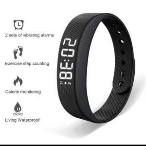 Smart Bracelet with LED Digital Display Waterproof Pedometer Monitor and Vibration Alarm USB Charging – White, Fitness Trending