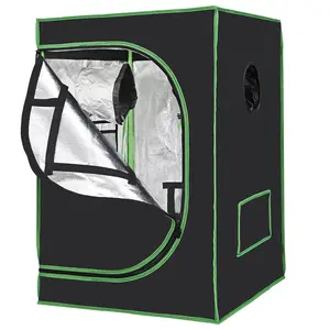Zeny 2x2x3FT Hydroponic Grow Tent with Observation Window & Floor Tray & Bag for Plant Growing, Black