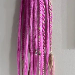 Pink Pony Dread - Handcrafted with Vibrant Pink and Gold Accents for Unique Style