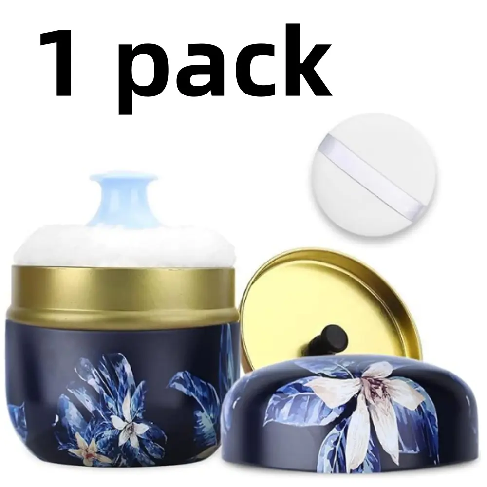 Body Powder Puff and Container Powder Case Box with Lids Powder Puff and Powder Case for Bath, Travel and Home Use