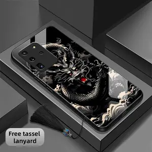 Suitable for [Galaxy S20 Ultra 5g] Tassel Dragon new fashion high-quality glass protective case with tassel lanyard for free, affordable, anti-fall and anti-fingerprint 995