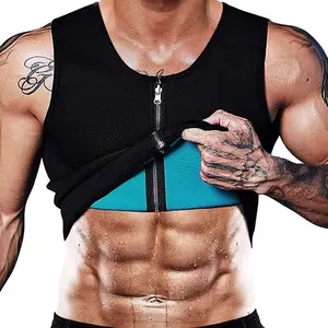 Plus Size Men's Sports Fitness Clothing Men's Zipper Vest Tummy Control Waist Cincher Bodysuit