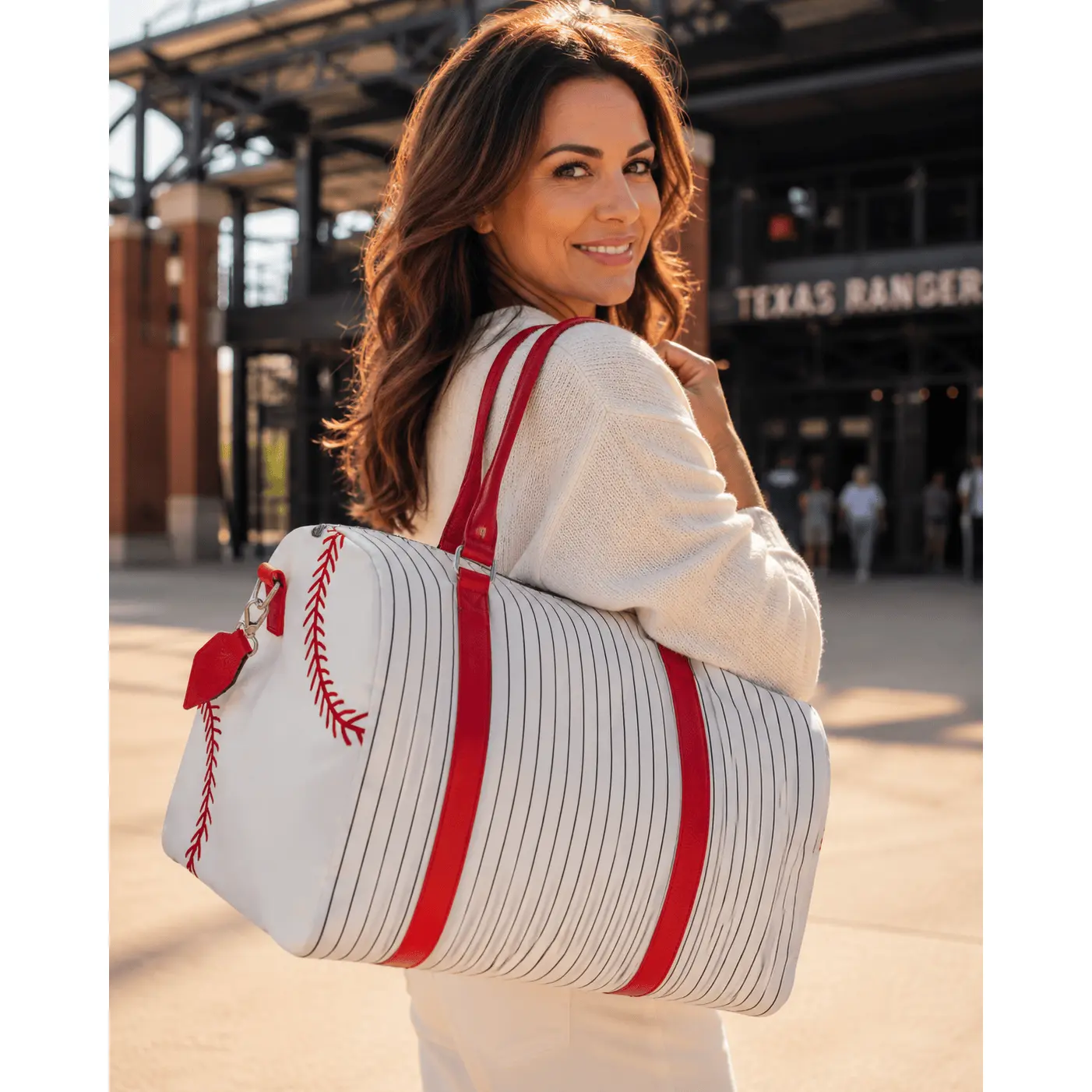 Baseball White Red Duffel Bag Baseball White Red Duffel Bag