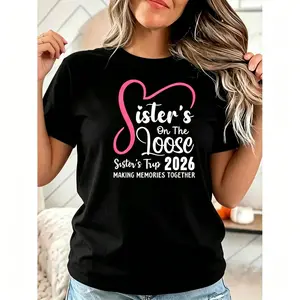 Matching Sisters Trip Tee 2026 Women Cotton Casual Graphic T Shirt for Girls Weekend Vacation