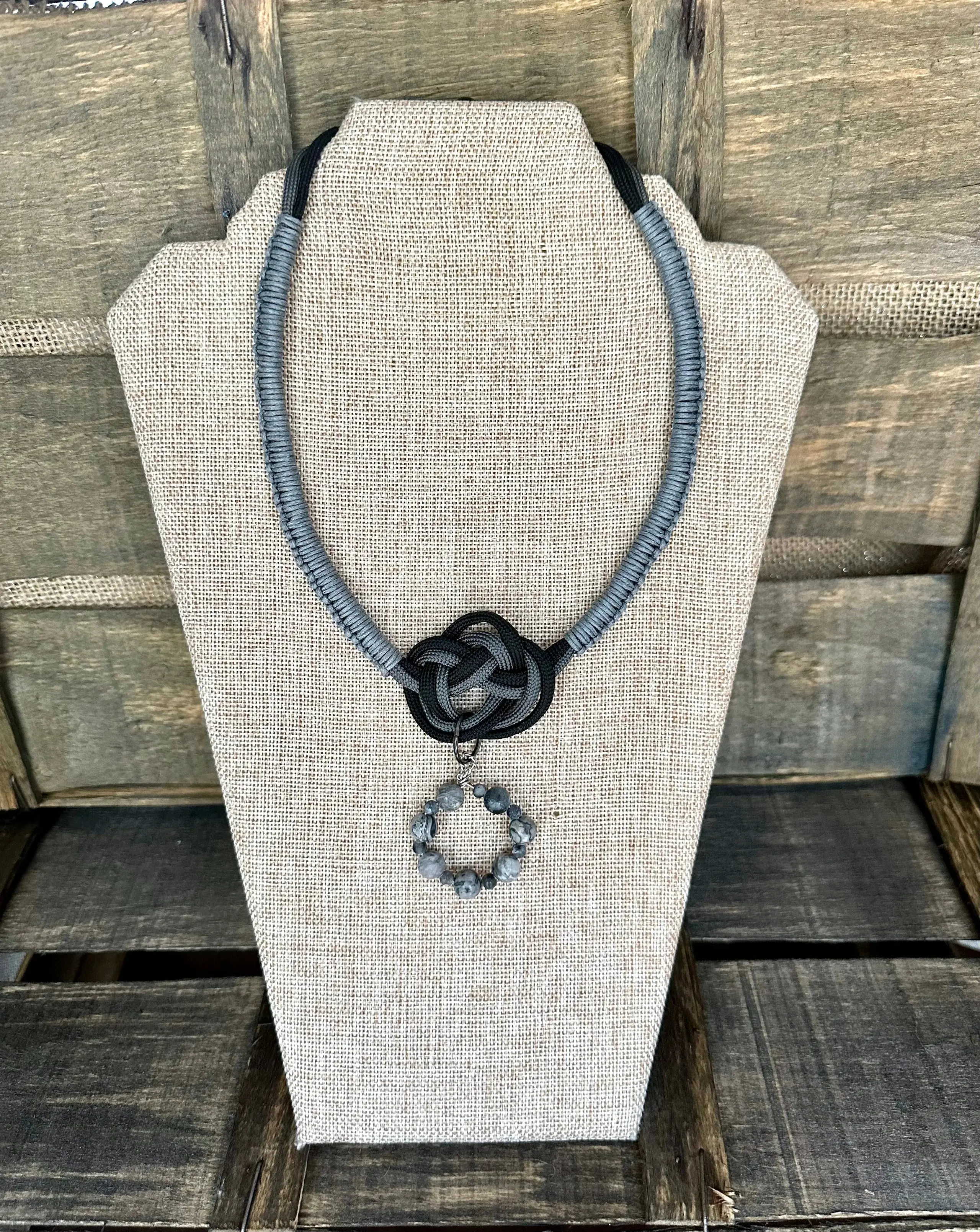 Paracord Macrame Designed Necklace Embellished Unique