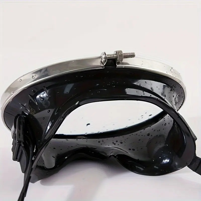 1 Pair of Premium 180° Swimming & Scuba Diving Goggles - Super Wide View, Durable Tempered Glass, Adjustable Soft Silicone Strap, Up to 1968.5inch Deep Water Diving, Black - Ideal for Fishing & Snorkeling Enthusiasts
