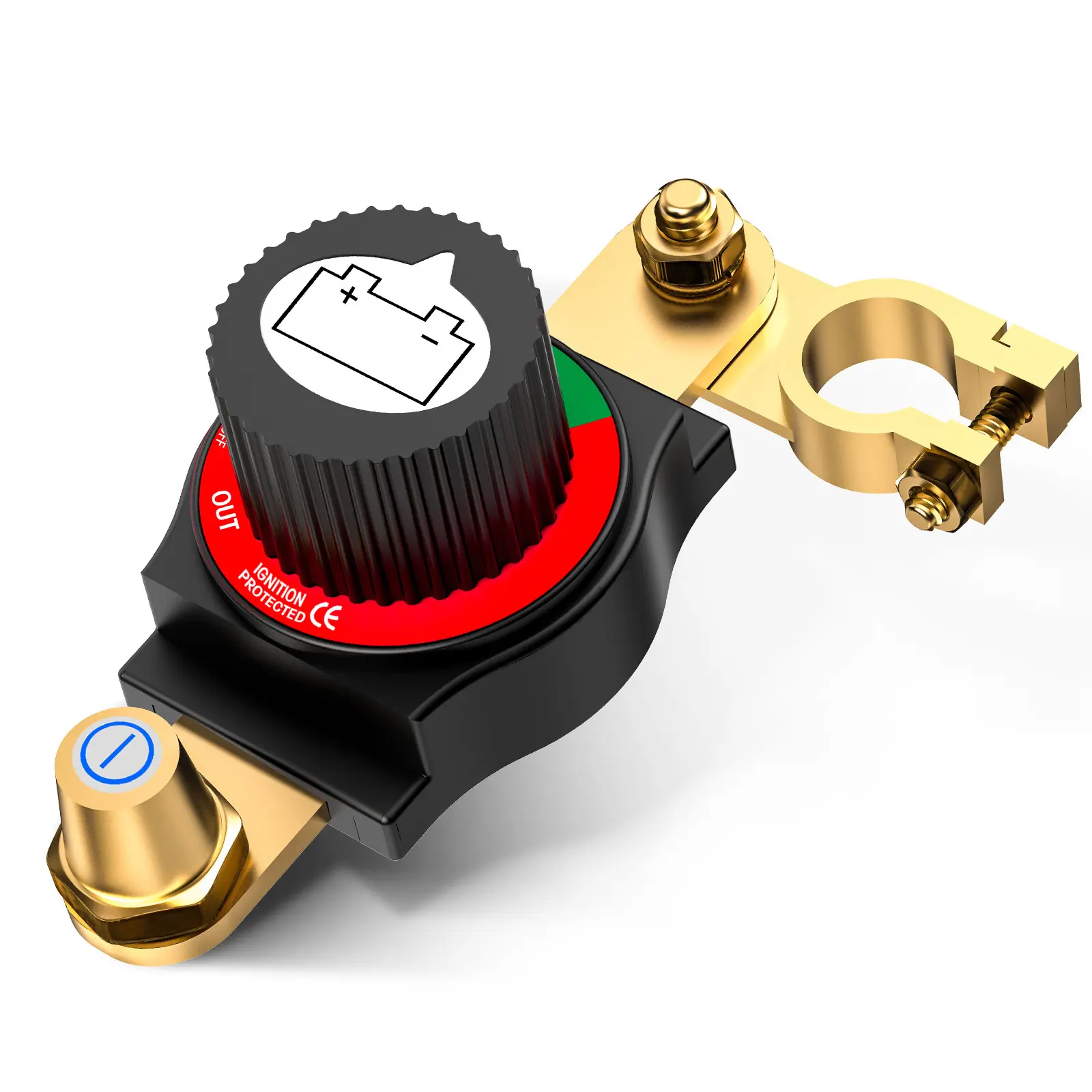 Top Post Battery Disconnect Switch, 12-48V Waterproof Negative On/Off Kill Switch for Car, 12 Volt Battery Cut Off Switch Master Isolator for Car Marine RV Boat ATV UTV Heavy Duty