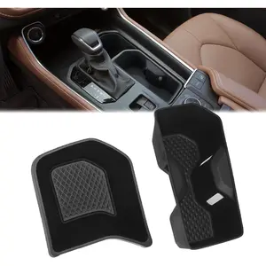 Cup Holder Insert Compatible with Toyota Grand Highlander Accessories 2026 2025 2024 Grand Highlander Car Front Center Console TPE Cup Holder Insert