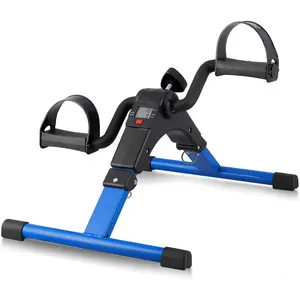 Folding Pedal Exerciser, Mini Under Desk Bike - Portable Foot Hand Cycle Peddler Machine for Arm Leg While Sitting
