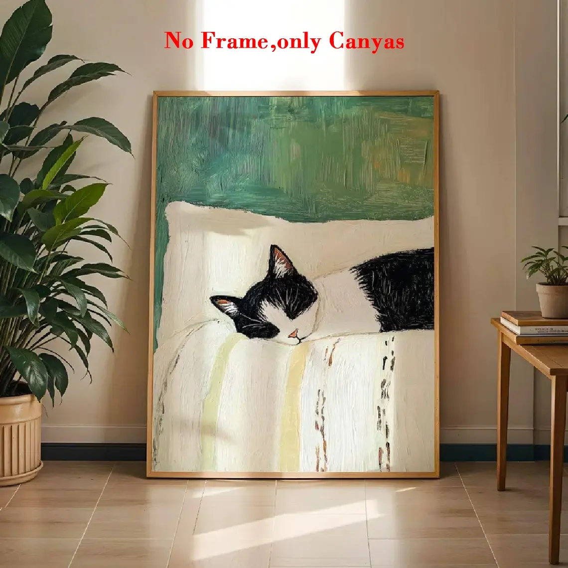 Vintage Poster Wall Art, Vintage Prints, Vintage Design, Sleeping Beauty Cat Canvas Print, Fantasy Animal Decor, Super Cute Decoration, Living Room & Bedroom Decoration, Gift Idea, Wall Art Painting