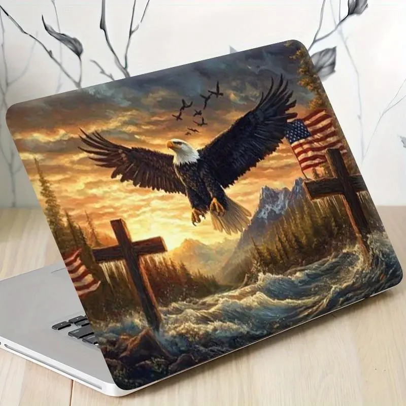 Eagle & Flag Pattern Laptop Sticker, Self Adhesive Laptop Decal, Fashion Laptop Decorative Sticker for Macbook & Other Laptop